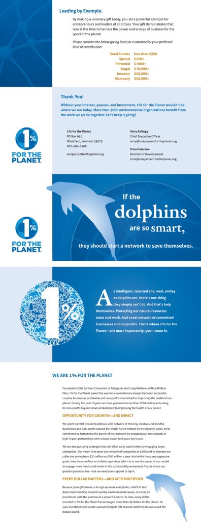 1% for the Planet brochure | inside